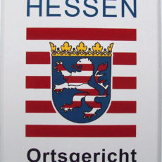 Emailliertes Amtsschild