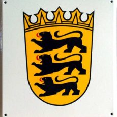 Amtsschild aus Email mit Landeswappen