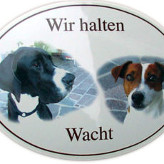 Hundeschild mit mehreren Motiven