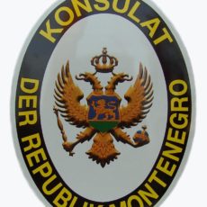 Konsulatsschild aus Email für Montenegro